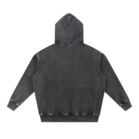 Simple snow Wash Fleece Oversize Hoodie