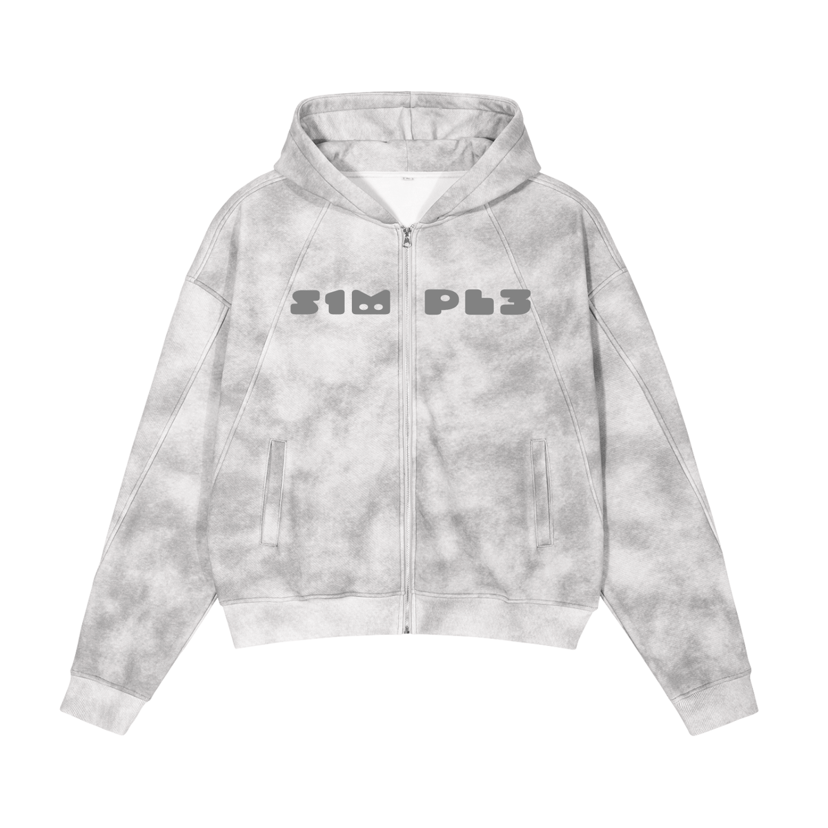 Dirty Washed Zip-Up Fleece Hoodie